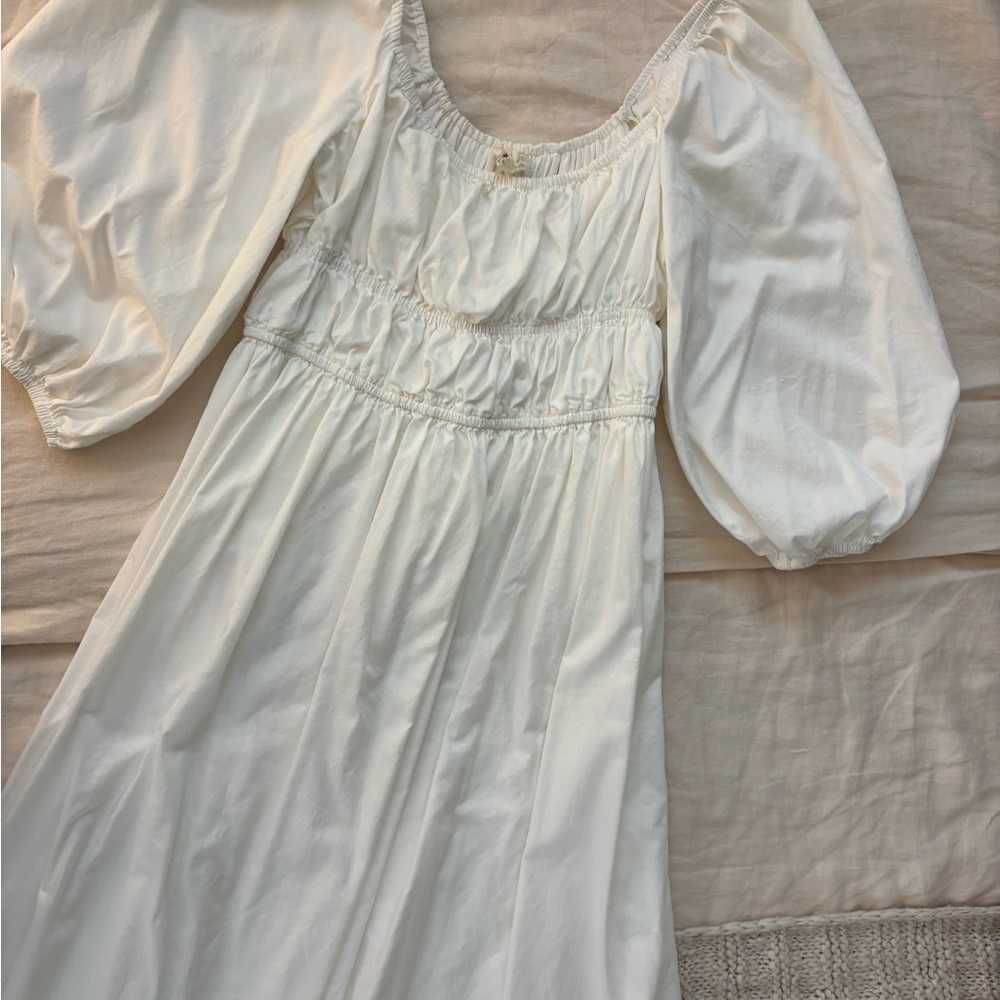 White Puff Sleeve Dress